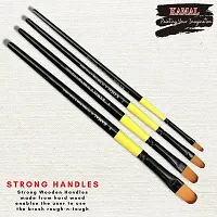 Durable Neon Series Set Of 4 Filbert Brushes In Synthetic Bristle For Water, Poster Colour, Acrylic And Oil Painting For Professionals. Available With Free Utility Pouch-thumb1