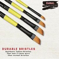 Durable Neon Series Set Of 4 Dagger Brushes In Synthetic Bristle For Water, Poster Colour, Acrylic And Oil Painting For Professionals. Available With Free Utility Pouch-thumb2