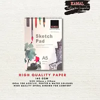 Durable Drawing And Sketch Pad For Artists, 120Lb/140Gsm Drawing Pad, 50 Sheets/100 Pages Sketch Book For Alcohol Markers, Solvent Markers, Pencils, Charcoal, Pastels Etc. Great Gift Idea (A5)-thumb2