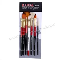 Durable Artist Quality Mix Brush Set For Acrylic Painting, Oil Painting (Available In Two Different Colors)(Wooden Handle ,Synthetic Bristles)-thumb3