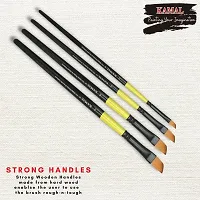 Durable Neon Series Set Of 4 Dagger Brushes In Synthetic Bristle For Water, Poster Colour, Acrylic And Oil Painting For Professionals. Available With Free Utility Pouch-thumb1