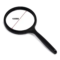 Durable Magnifying Glass 100 Mm For Reading, Students, Artists And Viewing Small Objects Maps High Power Handheld 10X Magnifier Glass Lens (Black)-thumb1