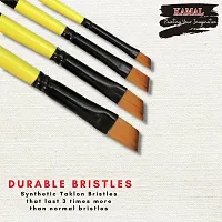 Durable Neon Series Set Of 4 Angular Brushes In Synthetic Bristle For Water, Poster Colour, Acrylic And Oil Painting For Professionals. Available With Free Utility Pouch-thumb2