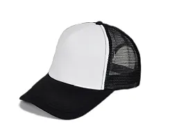 Michelangelo Navy Full NET Cap and Black White Half Net Unisex Cap Combo-thumb1