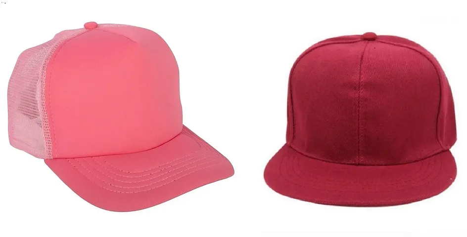 Michelangelo Hip Hop Cap and Pink Half Combo for Boys Girls Pack of 2 As Shown in Picture
