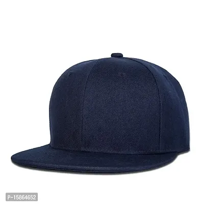 FashMade Unisex Cotton Cap (HIPHOP-NAVY.._Blue_Free Size)