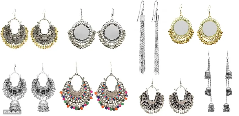 FashMade 8 earrings set as shown in image best combo BESTSELLER ETHNIC CASUAL EARRINGS-thumb0