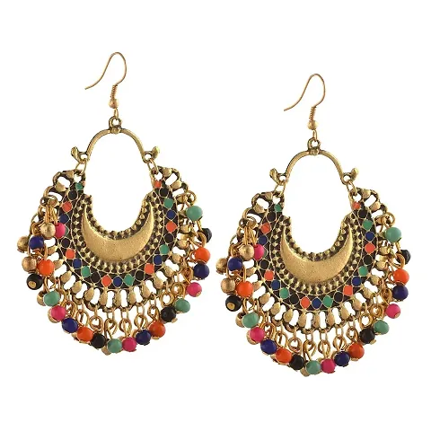 Earring Afghani Chandbali Dangler Hook Earrings Color, For Girls and Women, A-One Collection