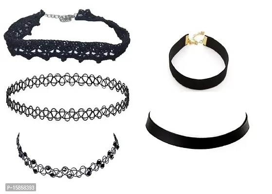 Michelangelo Choker Combo for Women (Pack of 5 Chokers)-thumb0