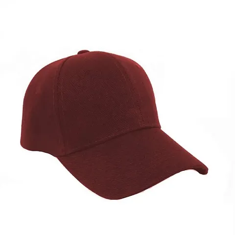 NK India Solid Caps for Men & Women for Sports & Baseball Cap (Color-Maroon)