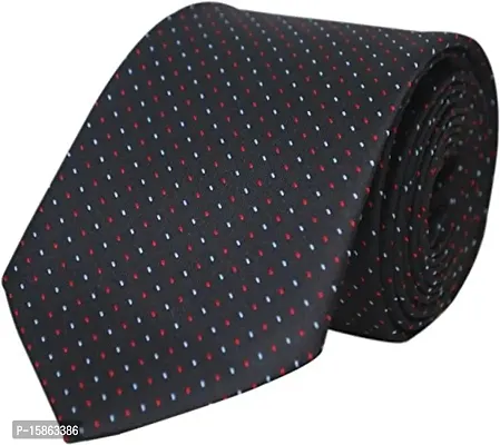 Michelangelo Boy/Men's Black Self Design Micro Fiber Tie N-21-thumb0