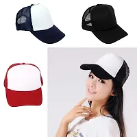 Michelangelo White Black Half NET Cap for Men/Girl/Womens Unisex Cap-thumb3