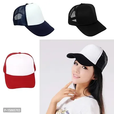 Michelangelo White Black Half NET Cap for Men/Girl/Womens Unisex Cap-thumb4