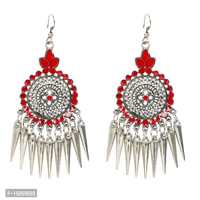 FashMade Antique TRIBAL Ethnic Earring For Women/Girls Jumki Chandbali Style Ethinic Style German silver oxidized earrings