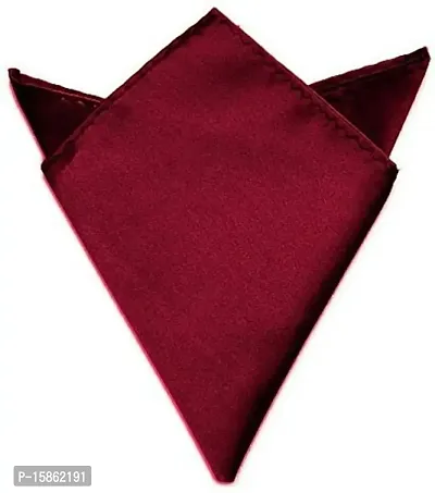 Michelangelo Men's Satin Pocket Square (Maroon)