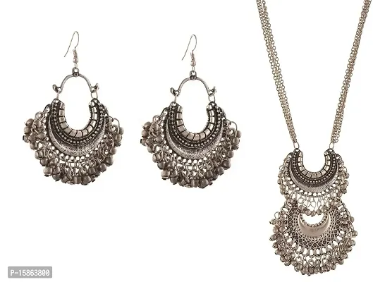 Michelangelo Antique Finish Necklace Turkish Style With Earring Combo For Girls and Women