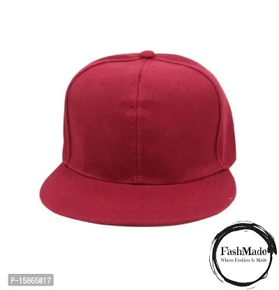 FashMade Solid Maroon Hiphop/Snapback Cap for Men/Boys  Women/Girls