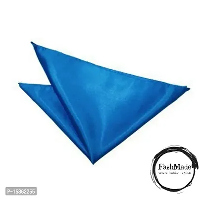 FashMade Men's Formal Causal Pocket-square(Pocket Hanky) 20 types (Click for more Options) (Electric Blue)