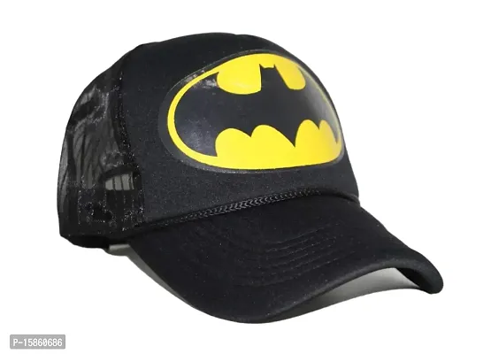 FashMade Batman Printed Halfnet Cap for Men/Boys  Women/Girls Black-thumb0