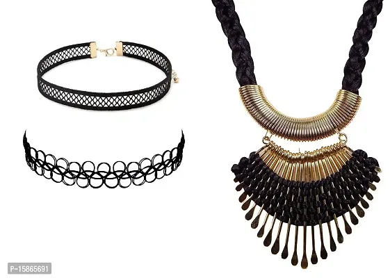 Michelangelo Tribal Necklace and Funky Choker Combo For Women/Girls Perfect Combo Retro Combo