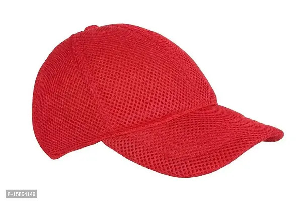 FashMade Black and Red Full Mesh/Net Cap Combo for Boys/Men and Women/Girls(Pack of 2 CAPS)-thumb3