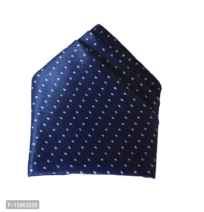 FashMade Men's Formal Causal Pocket-square(Pocket Hanky) 20 types (Click for more Options) (Navy Pin Dot)