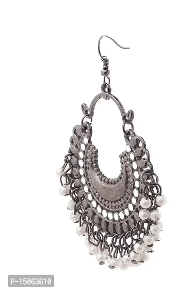 FashMade Ethnic Oxidized Earrings for Women Girls Boho theme Style Work Earrings (Silver)-thumb2