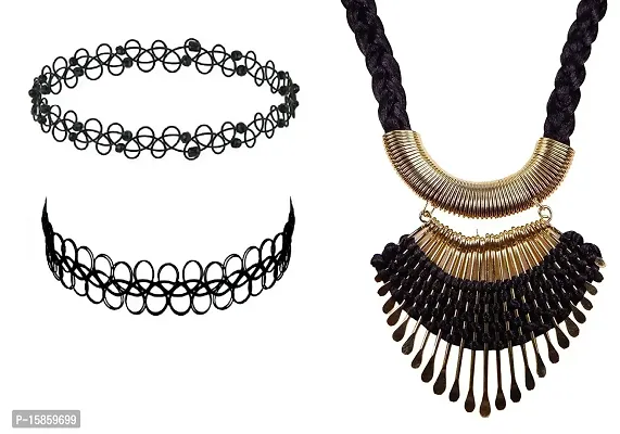 Michelangelo Tribal Necklace and Funky Choker Combo For Women/Girls Perfect Combo Retro Combo