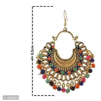 Michelangelo Non-precious Metal Oxidized Gold Dangle  Drop Earrings for Women  Girls, Multicolor-thumb3