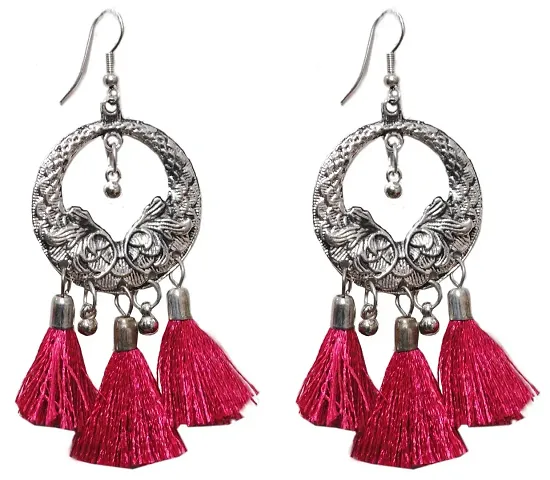 Michelangelo Brass Ethnic Thread Tassel Earring for Women