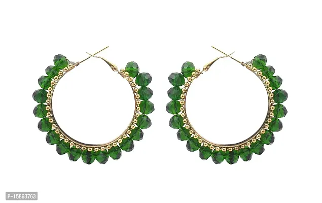 FashMade Ethnic Oxidized Earrings for Women Girls Boho theme Style Work Earrings (Green)