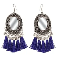 FashMade Stylish Mirror Earrings with Tassels for Girls And Women (Pack Of 4) AS SHOWN IN PICTURE BEST QUALITY-thumb1