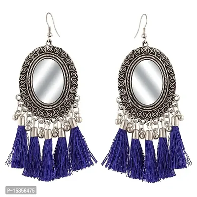 FashMade Stylish Mirror Earrings with Tassels for Girls And Women (Pack Of 4) AS SHOWN IN PICTURE BEST QUALITY-thumb2