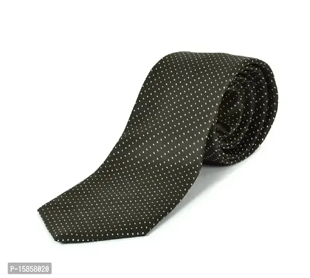 FashMade Men's Formal Tie Self Printed/Pattern Office Wear Casual Wear 2.75 inch broad (98 options) open to view (Black2)