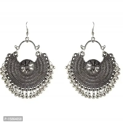 FashMade Stylish Silver Afghani Chandbali for Girls And Women (Pack Of 2)-thumb3