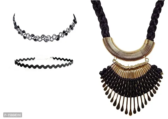 Michelangelo Tribal Necklace and Funky Choker Combo For Women/Girls Perfect Combo Retro Combo-thumb0