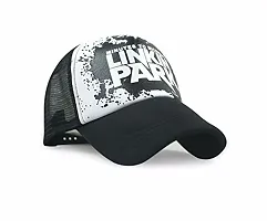 Michelangelo Men's Linkin Park Adjustable Mesh Half Net Plain Curved Visor Baseball Hat (Black, Medium)-thumb3