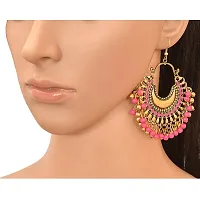 Michelangelo Non-precious Metal Oxidized Gold Dangle  Drop Earrings for Women  Girls, Pink-thumb1