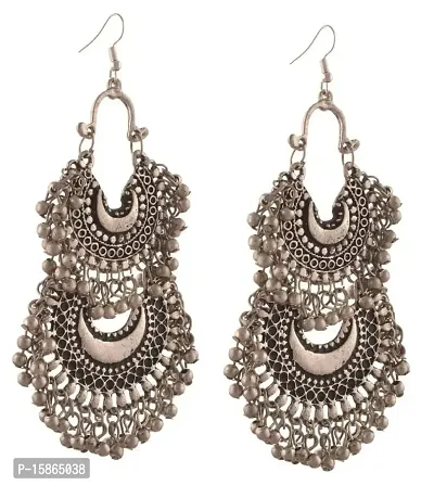 FashMade 15 EARRINGS OPTIONS ETHNIC AND OXIDISED EARRINGS CASUAL AND TRADITIONAL EARRINGS OPEN TO VIEW FROM 15 OPTIONS SILVER OXIDISED EARRINGS (Silver 5)-thumb0