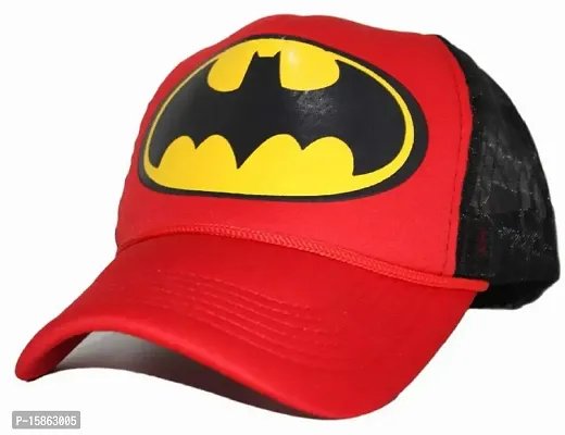 FashMade Batman Printed Halfnet Cap for Men/Boys  Women/Girls Red