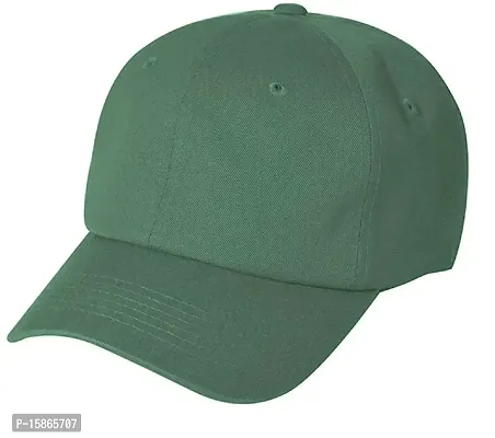 Michelangelo Imported Dark Green Solid Color Summer Baseball/Trucker Cap for Men/Women and Kids(Adjustable)-thumb0