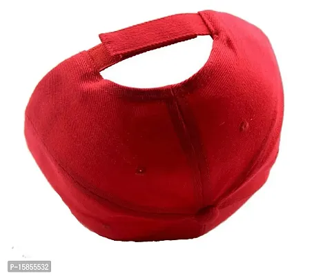 FashMade Unisex Cotton Cap (SOLIDBASEBAlL_Red_Free Size).-thumb3