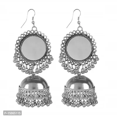 FashMade 15 EARRINGS OPTIONS ETHNIC AND OXIDISED EARRINGS CASUAL AND TRADITIONAL EARRINGS OPEN TO VIEW FROM 15 OPTIONS SILVER OXIDISED EARRINGS (Silver 9)-thumb0