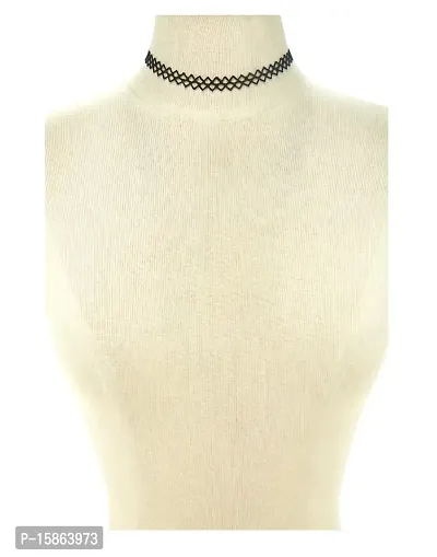 Bsquare Zigzag Suede Fabric Choker