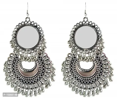 FashMade 15 EARRINGS OPTIONS ETHNIC AND OXIDISED EARRINGS CASUAL AND TRADITIONAL EARRINGS OPEN TO VIEW FROM 15 OPTIONS SILVER OXIDISED EARRINGS (Silver 11)
