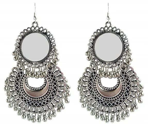 Afghani Brass Chandbali Earrings Metal Chandbali Earring