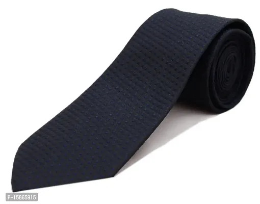 Michelangelo Men's Micro Fiber Self Design Tie (Black, Free Size)-thumb0