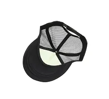 Michelangelo Men's and Women's Mesh Baseball Cap Trucker Half Net Plain Curved Visor Hat (Black, Free Size)-thumb1