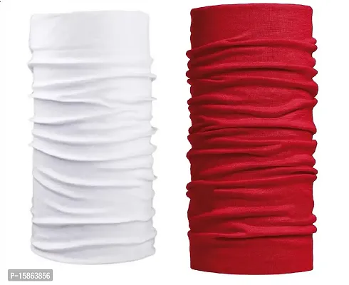 Michelangelo Buff Bandana COMBO Polyester Bandana, Free Size UNISEX 2-BUFF WHITE-RED-thumb0