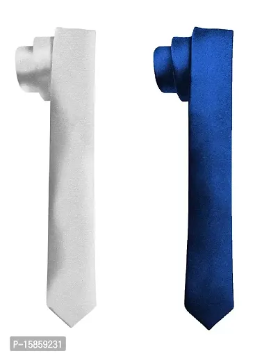 Michelangelo Boy/Men's Blue and White Slim Tie COMBO-thumb0